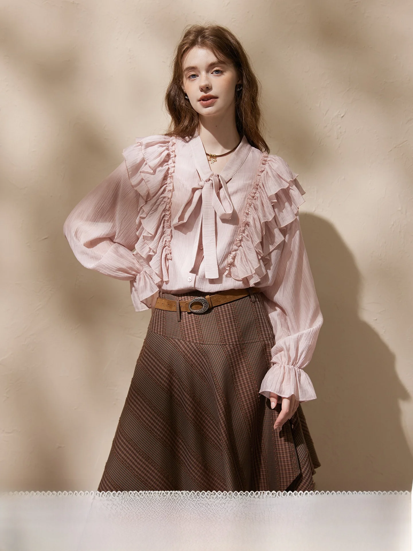 Lace Trim Shirt Women's Long Sleeve Knot Sash Design Sensation Casual Breathable Fashion Spring Summer Autumn Winter
Lace Trim Shirt Women's Long Sleeve Knot Sash Design Sensation Casual Breathable Fashion Spring Summer Autumn Winter