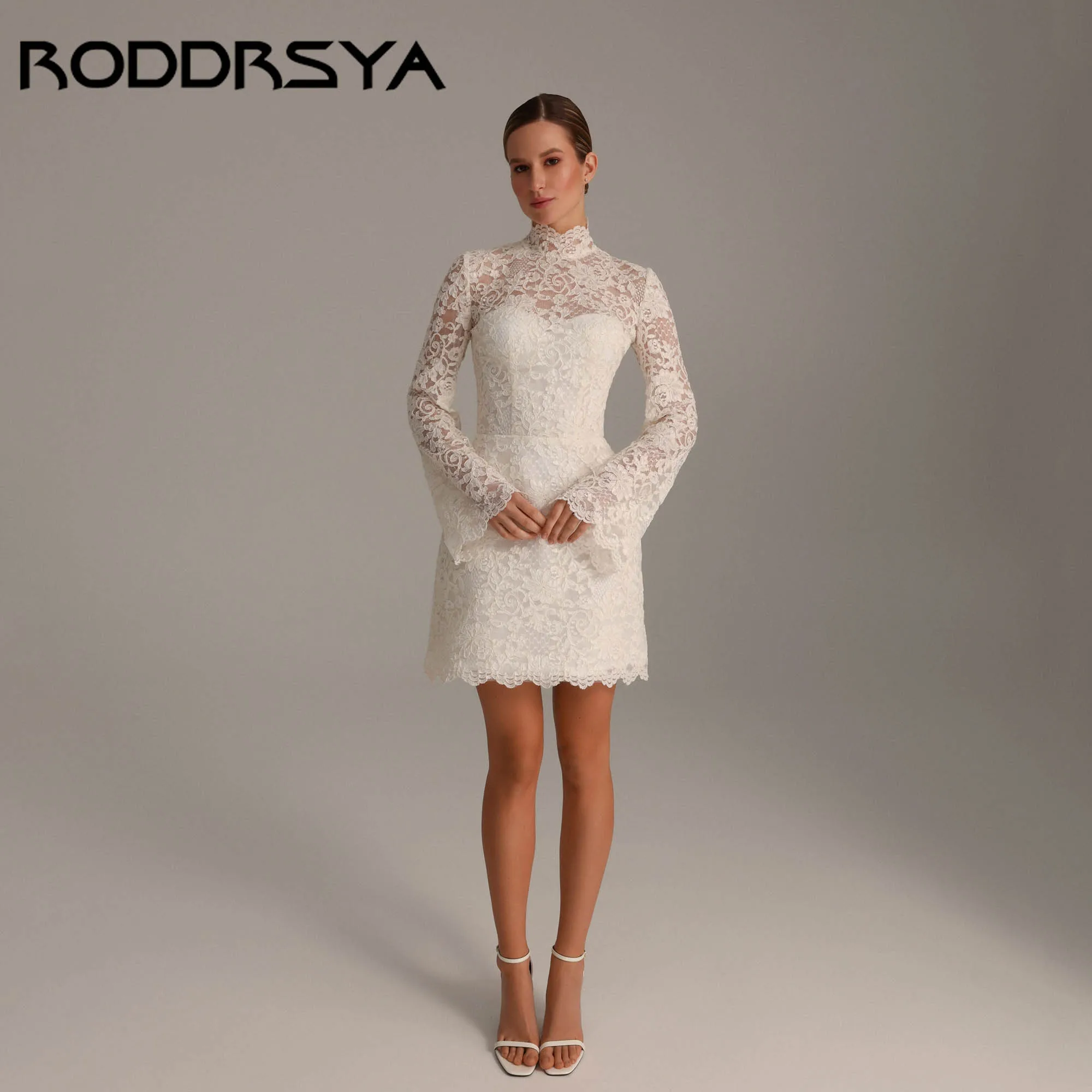 RODDRSYA Classic Short Lace Wedding Reception Dress Long Flared Sleeves High Neck Elegant Bridal Shower Gowns Vestidos De Novia
RODDRSYA Classic Short Lace Wedding Reception Dress Long Flared Sleeves High Neck Elegant Bridal Shower Gowns Vestidos De Novia