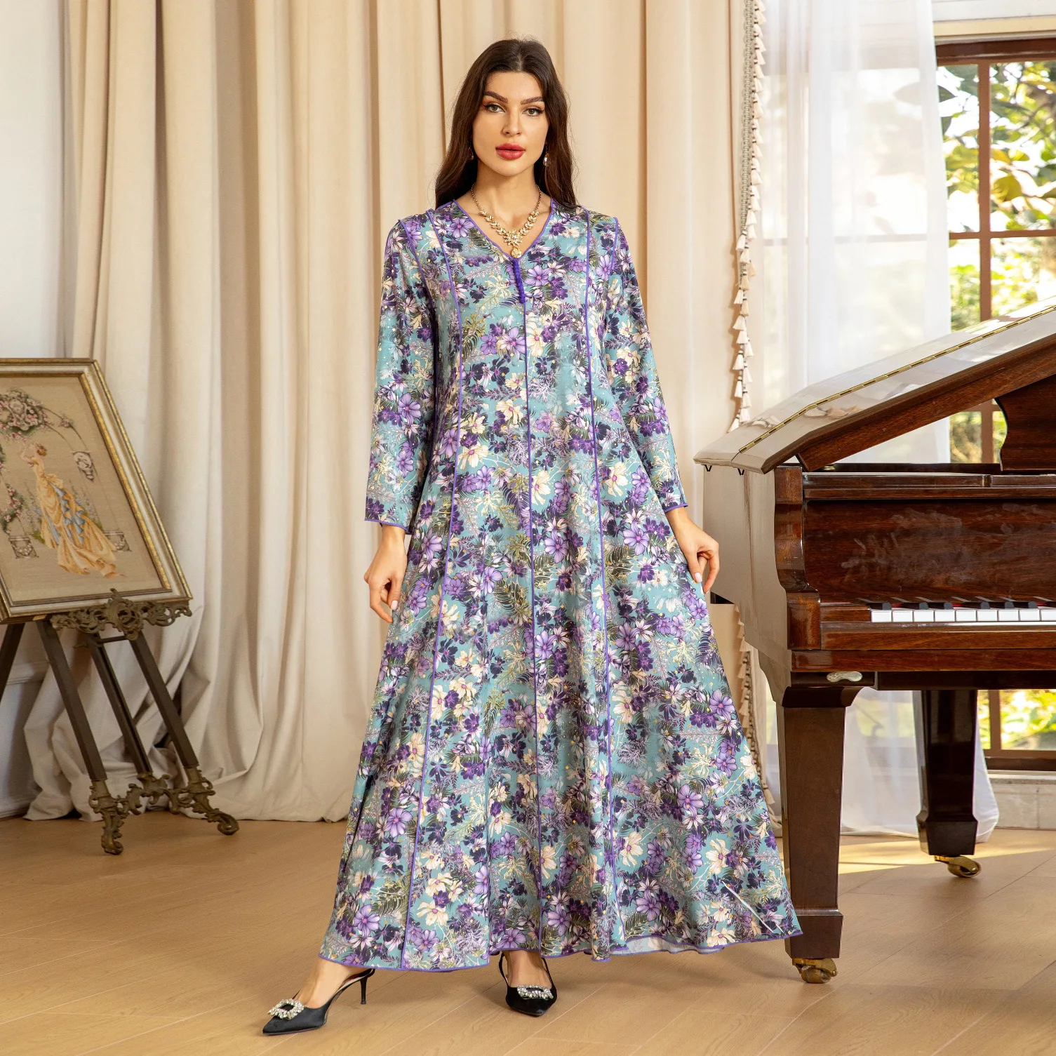 Latest Arab Fashion Printed Long Dresses Jalabiya Muslim Women Casual Kaftan Ramadan Islamic Clothing African Elegant Loose Robe
Latest Arab Fashion Printed Long Dresses Jalabiya Muslim Women Casual Kaftan Ramadan Islamic Clothing African Elegant Loose Robe