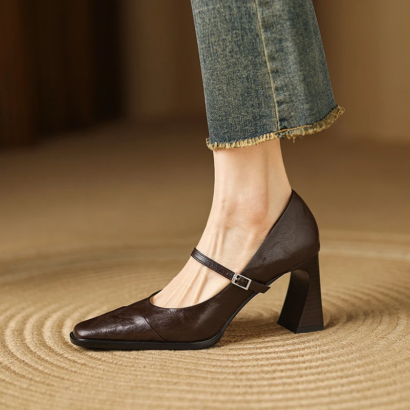 French Chic Women's Mary Jane Flats Vintage Square Toe High Heels Shoes Casual Elegant Pumps for Dresses Spring Autumn Comfort
French Chic Women's Mary Jane Flats Vintage Square Toe High Heels Shoes Casual Elegant Pumps for Dresses Spring Autumn Comfort