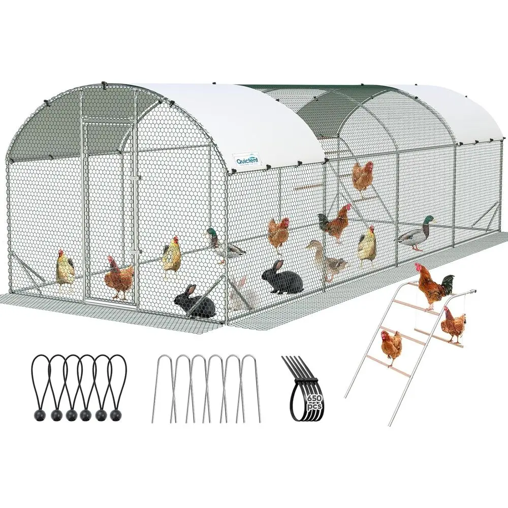 ential Series 24x9x6.6t Metal Chicken Coop Run with ClimLadder, Walk-in Outdoor Poultry Cage with PVC Coated Chicken Wire, Hen D
ential Series 24x9x6.6t Metal Chicken Coop Run with ClimLadder, Walk-in Outdoor Poultry Cage with PVC Coated Chicken Wire, Hen D
