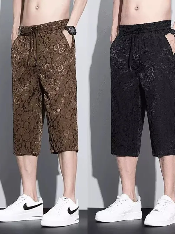 Ice Silk Embroidered Men's 7/8 Pants Casual Loose Breathable Summer Shorts Straight Leg Multifunctional Comfortable mid Waist
Ice Silk Embroidered Men's 7/8 Pants Casual Loose Breathable Summer Shorts Straight Leg Multifunctional Comfortable mid Waist