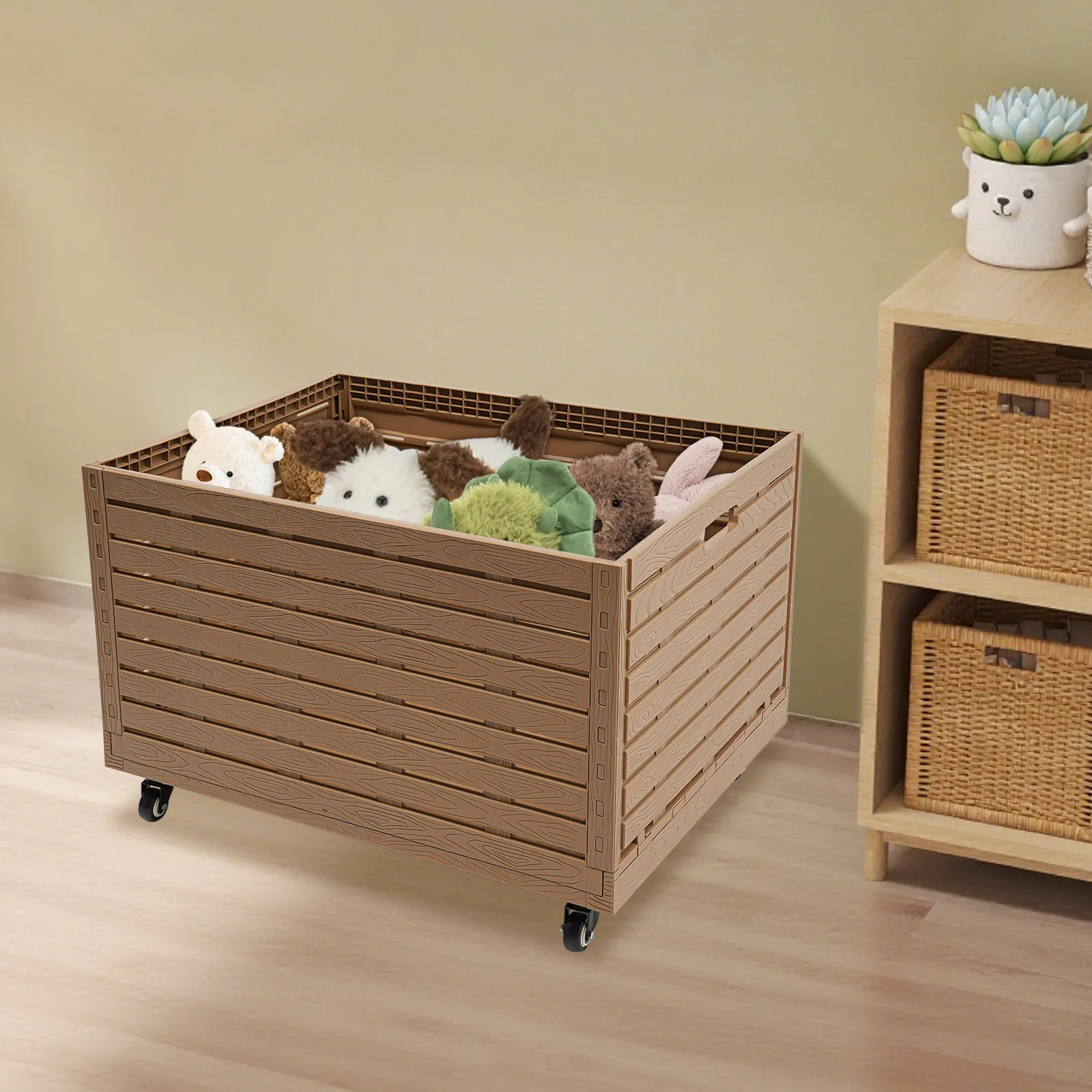 440LBS Foldable Storage Bin with 5 Wheels, All-in-One Folding Wagon Cart, Multi-Purpose Storage Box, Home, Garage, Market
440LBS Foldable Storage Bin with 5 Wheels, All-in-One Folding Wagon Cart, Multi-Purpose Storage Box, Home, Garage, Market