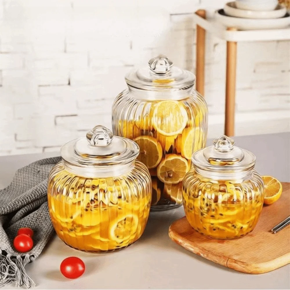 Transparent Glass Pickle Jar Sealed Large Capacity Kitchen Storage Jar Thickened Reusable Seasoning Container Grains
Transparent Glass Pickle Jar Sealed Large Capacity Kitchen Storage Jar Thickened Reusable Seasoning Container Grains