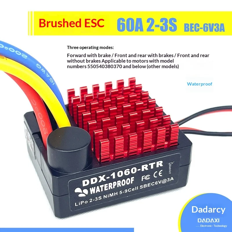 Dadaxi 1060 Waterproof Brushed Esc Speed Controller Support Lipo Nimh Battery For Rc Rtr Rock Crawler Car Modification
Dadaxi 1060 Waterproof Brushed Esc Speed Controller Support Lipo Nimh Battery For Rc Rtr Rock Crawler Car Modification