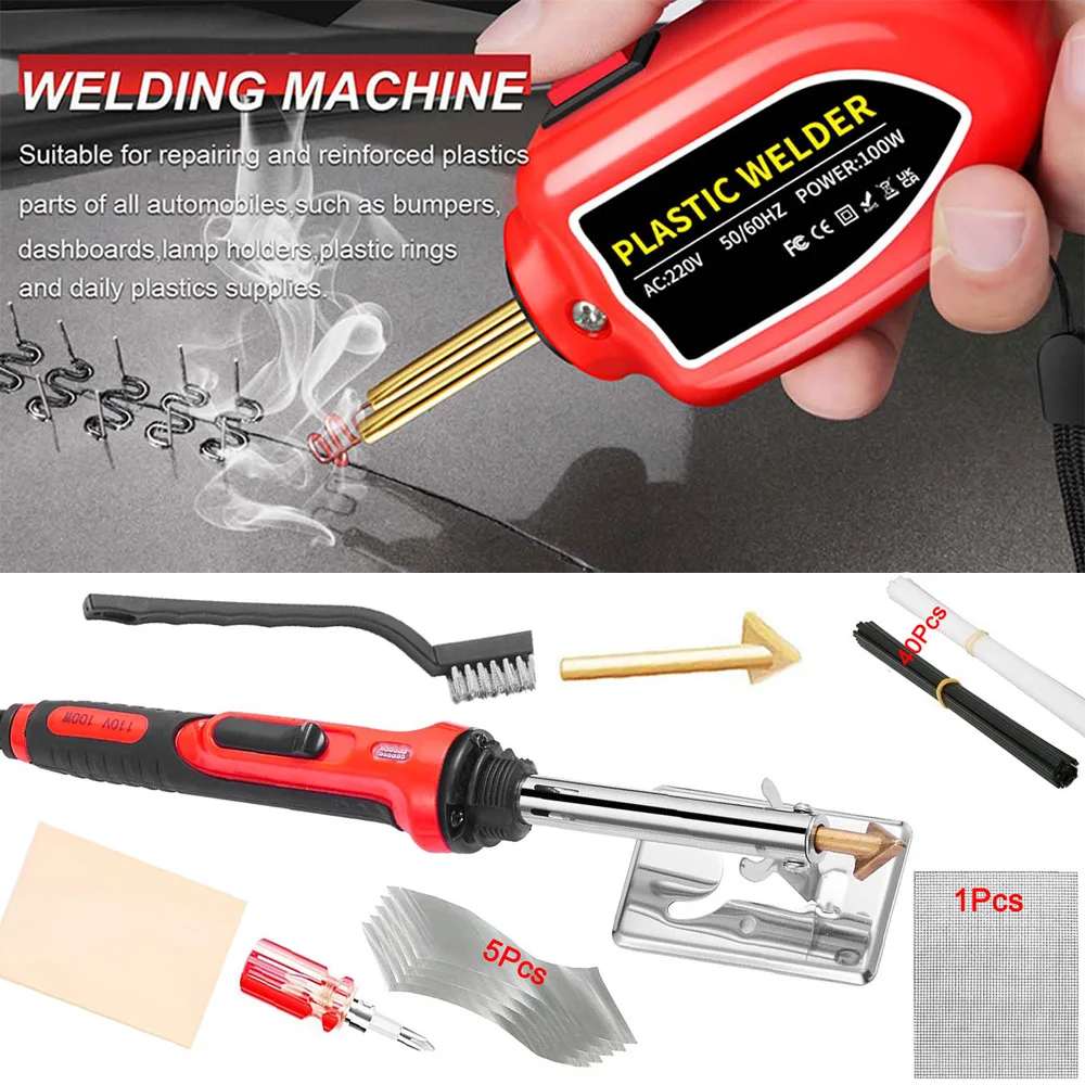 100 Вт пластиковый ремонтный комплект и паяльник 2-в-1 200/1000 шт., горячие скобы, бампер для каяка, инструменты для ремонта автомобиля
100 Вт пластиковый ремонтный комплект и паяльник 2-в-1 200/1000 шт., горячие скобы, бампер для каяка, инструменты для ремонта автомобиля