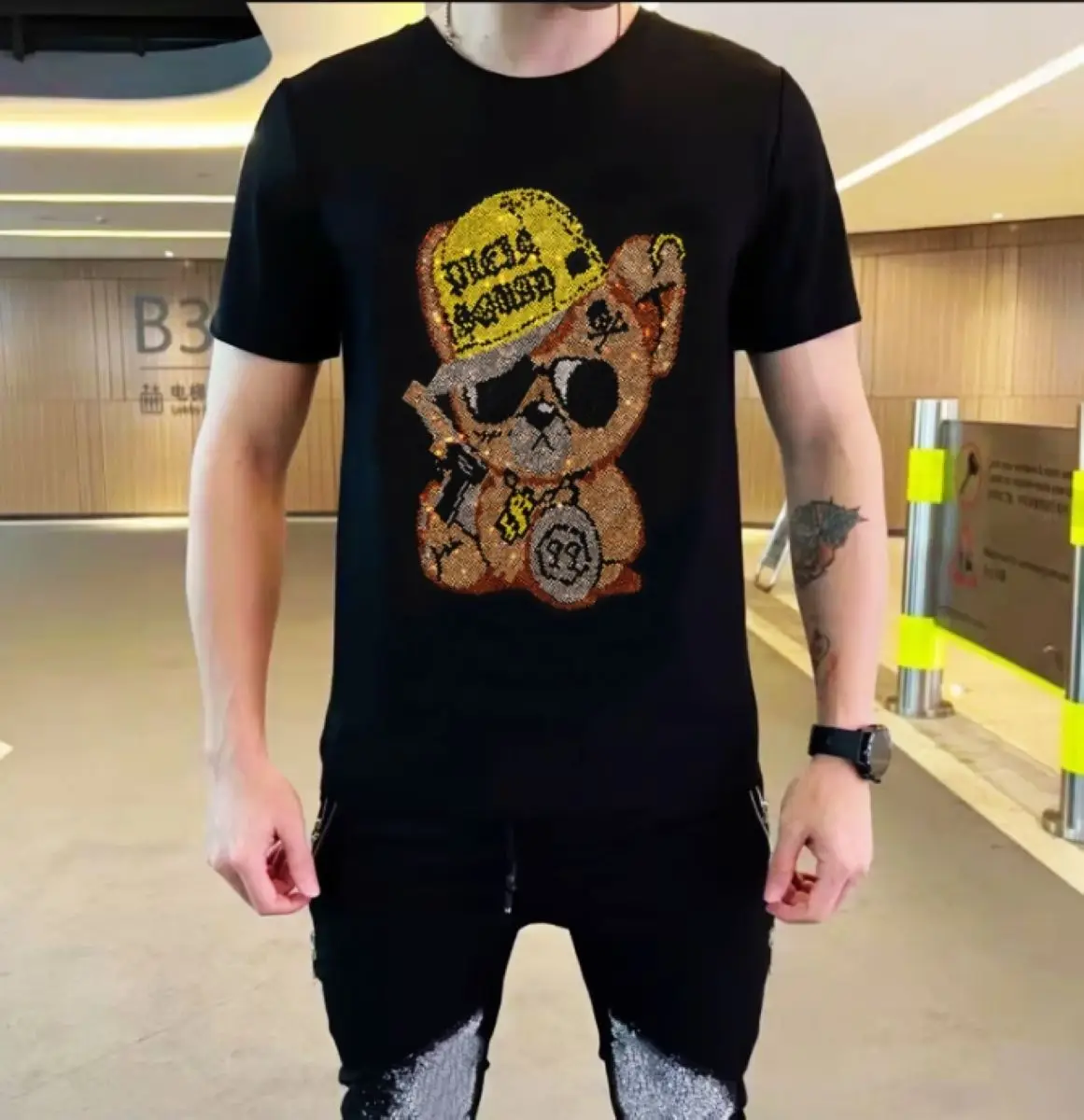 Men's Cotton Letter Rhinestones T-Shirt - Summer Short Sleeve Round Neck Casual Top20250223
Men's Cotton Letter Rhinestones T-Shirt - Summer Short Sleeve Round Neck Casual Top20250223