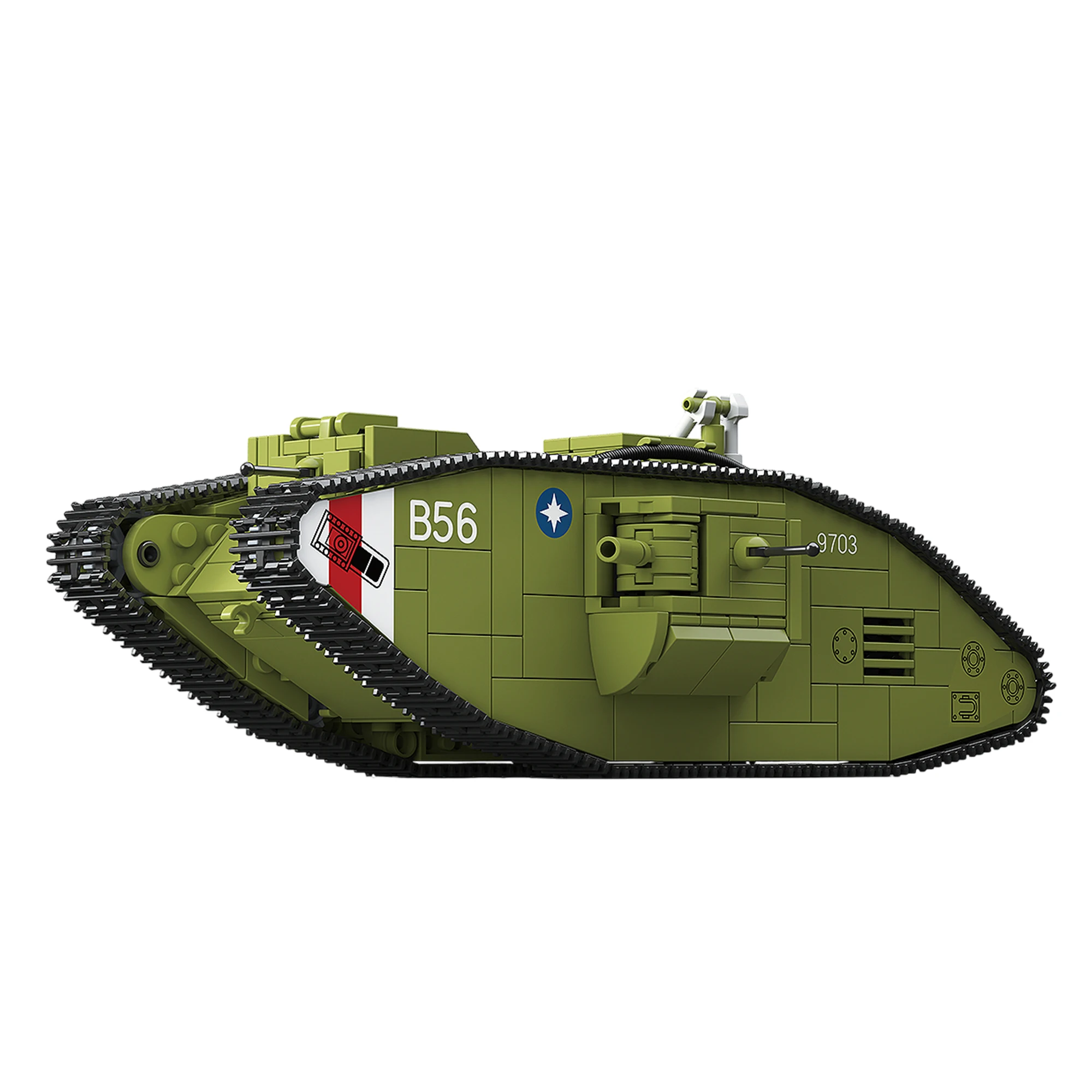900pcs World War I Tank MK.V Heavy Tank Building Blocks 300018 Tank Vehicle Military Series Bricks Toys for Kids Adults Gifts
900pcs World War I Tank MK.V Heavy Tank Building Blocks 300018 Tank Vehicle Military Series Bricks Toys for Kids Adults Gifts