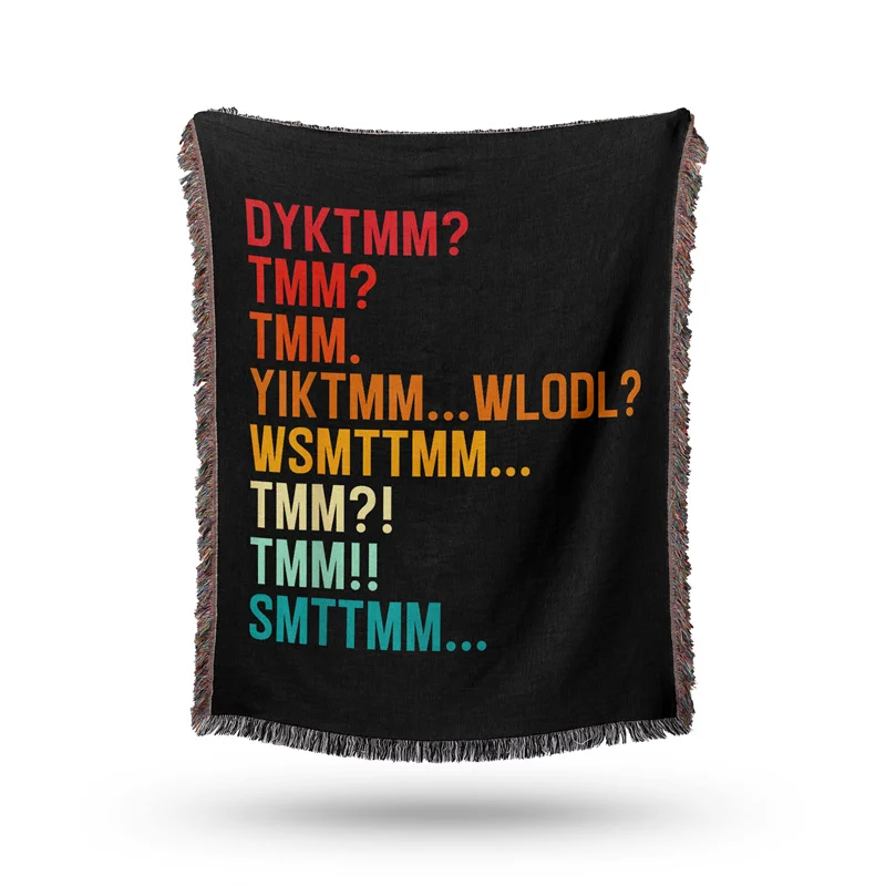 Aertemisi Do You Know The Muffin Man DYKTMM Funny Meme Sarcastic Humor Jacquard Fringed Woven Throw Blanket with Tassel
Aertemisi Do You Know The Muffin Man DYKTMM Funny Meme Sarcastic Humor Jacquard Fringed Woven Throw Blanket with Tassel