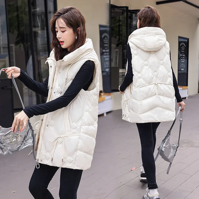 2023 Autumn Winter New Korean Mid Length Hooded Loose Down Cotton Vest Female Coat Casual Sleeveless Waistcoat Women Tops ERWR
2023 Autumn Winter New Korean Mid Length Hooded Loose Down Cotton Vest Female Coat Casual Sleeveless Waistcoat Women Tops ERWR