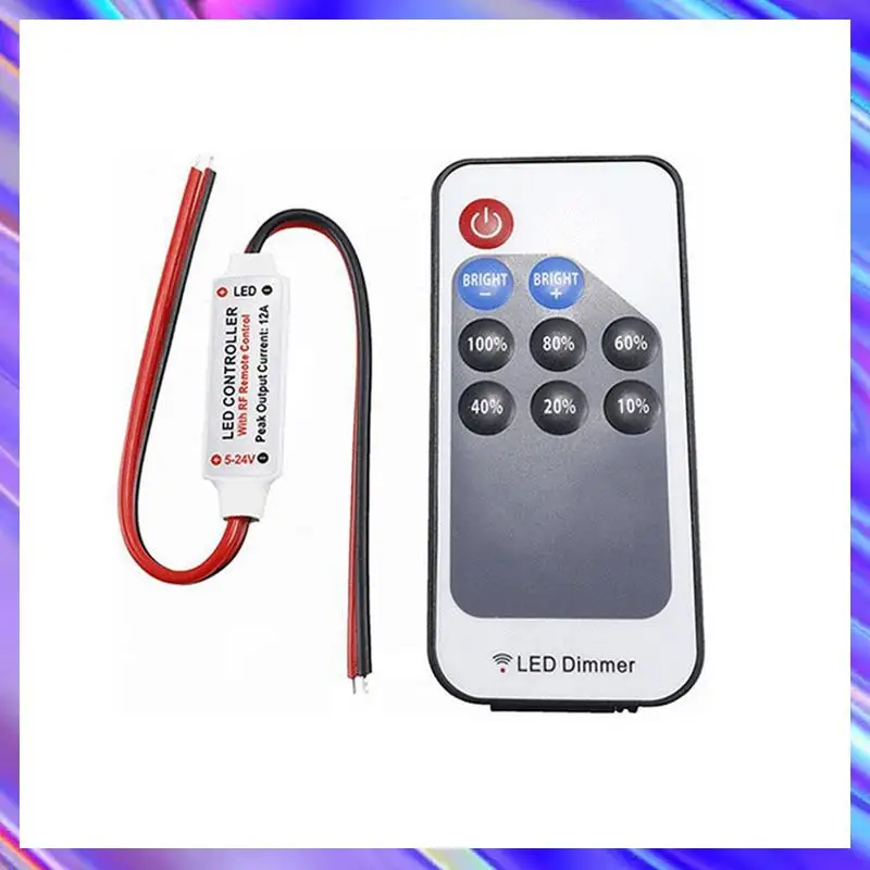 ABNL Mini LED Single Color Dimmer DC 5V 12V 24V 5050 2835 Strip Lights Constant Voltage PWM Signal Controller RF 9-Key Remote
ABNL Mini LED Single Color Dimmer DC 5V 12V 24V 5050 2835 Strip Lights Constant Voltage PWM Signal Controller RF 9-Key Remote