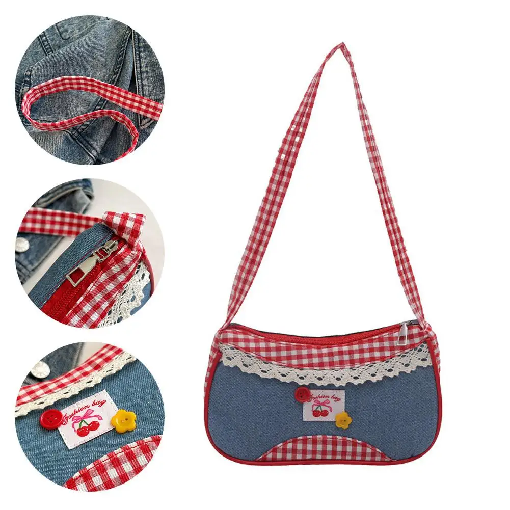 Cute Checkered Handheld Underarm Bag Fashion Grid Mini Handbags Cowboy Sweet Women'S Simple Casual Shoulder Bag
Cute Checkered Handheld Underarm Bag Fashion Grid Mini Handbags Cowboy Sweet Women'S Simple Casual Shoulder Bag