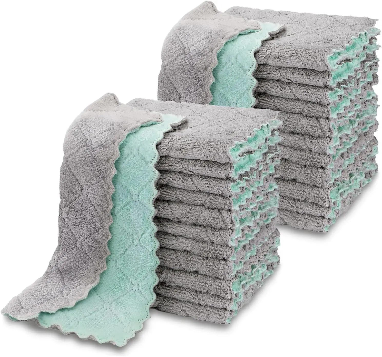 24 Pack Absorbent Coral Fleece Dish Towels, Fast Drying Reusable Microfiber Cleaning Cloths for Kitchen and Home
24 Pack Absorbent Coral Fleece Dish Towels, Fast Drying Reusable Microfiber Cleaning Cloths for Kitchen and Home