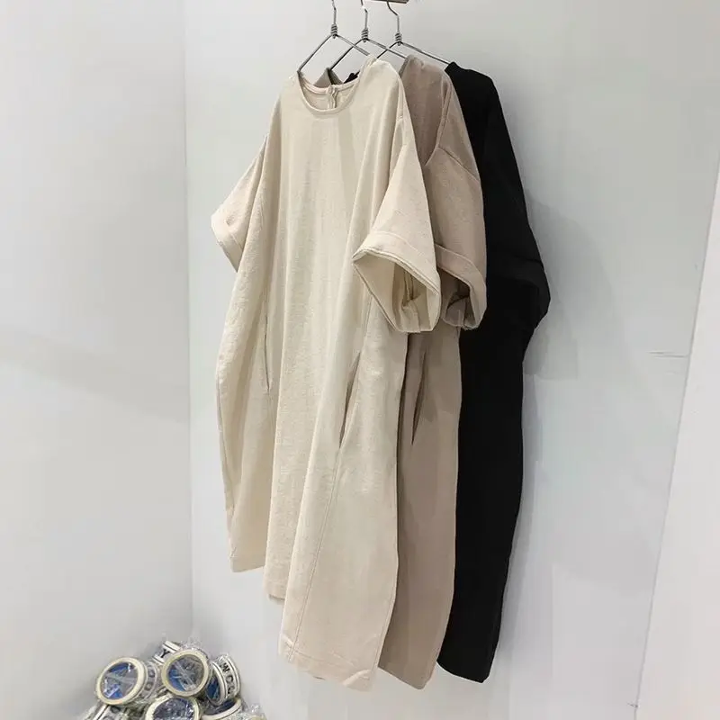 plus Size Women's Dress Slimming Lazy Style Mid-Length Short-Sleeve Korean Loose Meat-Covering Skirt Summer Casual A-Line Skirt
plus Size Women's Dress Slimming Lazy Style Mid-Length Short-Sleeve Korean Loose Meat-Covering Skirt Summer Casual A-Line Skirt