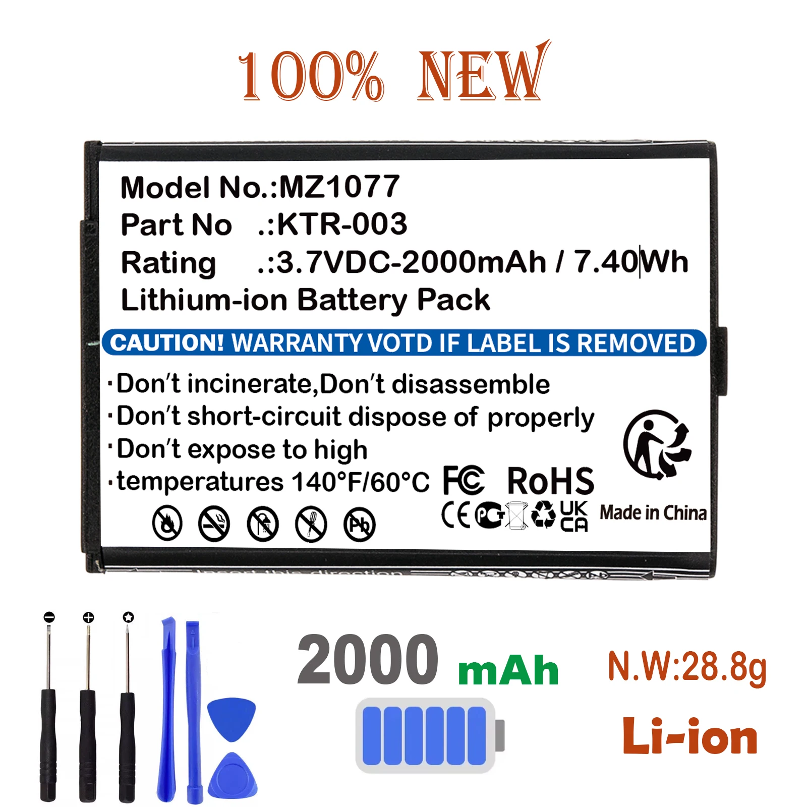 2000mAh Game Console Battery For Nintendo KTR-003 NN3DS MWH710A01 New 3DS 3.70V Li-ion
2000mAh Game Console Battery For Nintendo KTR-003 NN3DS MWH710A01 New 3DS 3.70V Li-ion