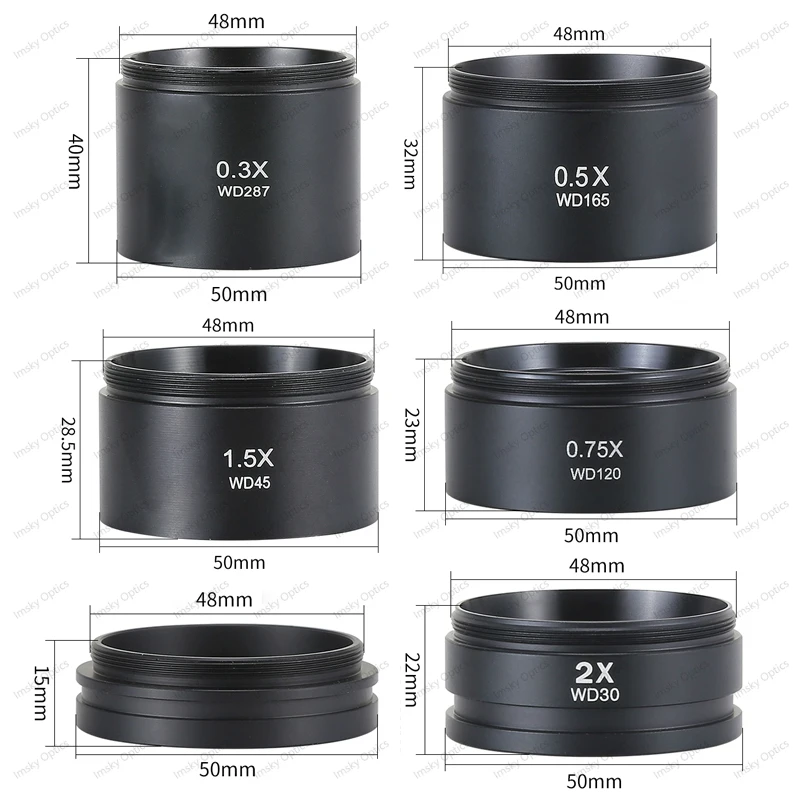0.3X 0.5X 0.7X 0.75X 1X 1.5X 2.0X Auxiliary Barlow Objective Lens Thread M48mm For Zoom Stereo Binocular Trinocular Microscope
0.3X 0.5X 0.7X 0.75X 1X 1.5X 2.0X Auxiliary Barlow Objective Lens Thread M48mm For Zoom Stereo Binocular Trinocular Microscope