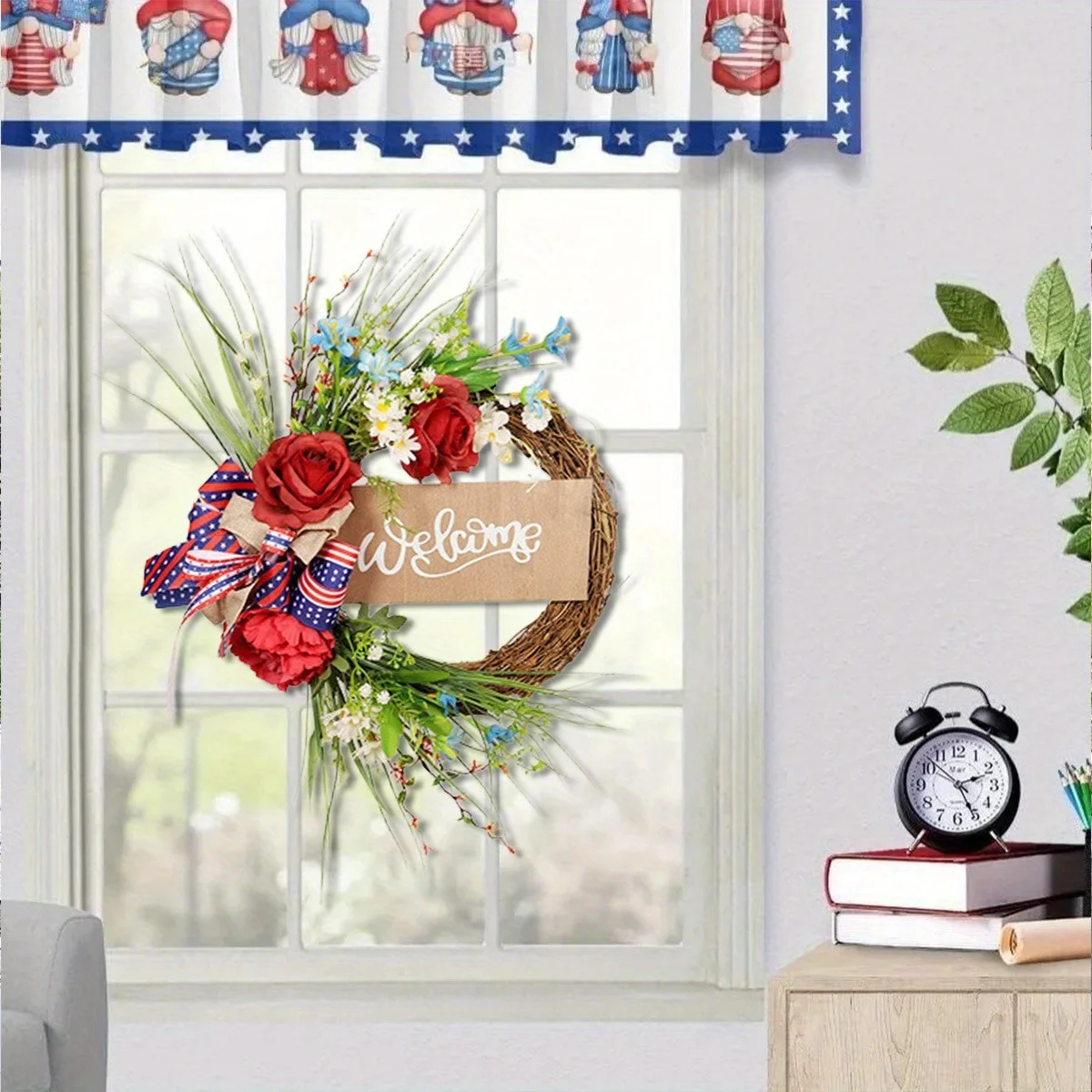 Independence Day Rattan Patriotic Wreath 4Th of July Artificial Red Rose Patriotic Wreath with Welcome Sign, American
Independence Day Rattan Patriotic Wreath 4Th of July Artificial Red Rose Patriotic Wreath with Welcome Sign, American