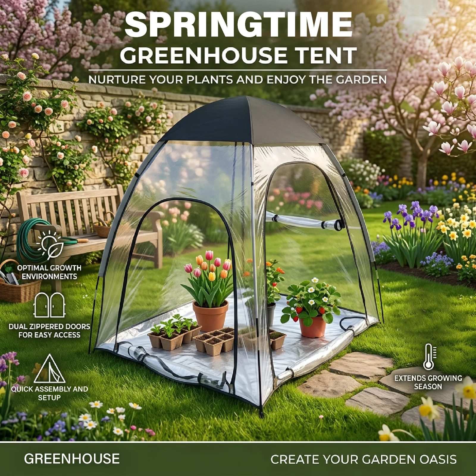 Portable Transparent Winter Plant Frost Protection Cover for Outdoor Easy Maintenance Movable Garden Care Ideal for Plant Cultiv
Portable Transparent Winter Plant Frost Protection Cover for Outdoor Easy Maintenance Movable Garden Care Ideal for Plant Cultiv
