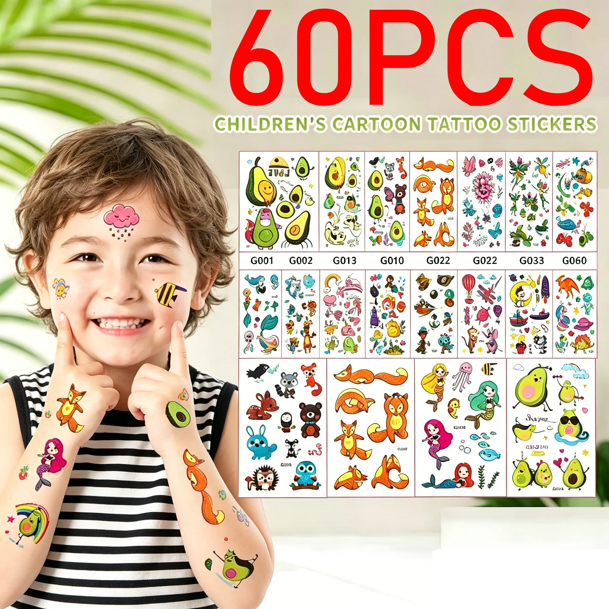60PCS Tattoo Sticker Temporary Tattoos Unicorn Mermaid Car Fruit Cartoon Tattoo Stickers for Hand Body Fake Tattoo Waterproof
60PCS Tattoo Sticker Temporary Tattoos Unicorn Mermaid Car Fruit Cartoon Tattoo Stickers for Hand Body Fake Tattoo Waterproof