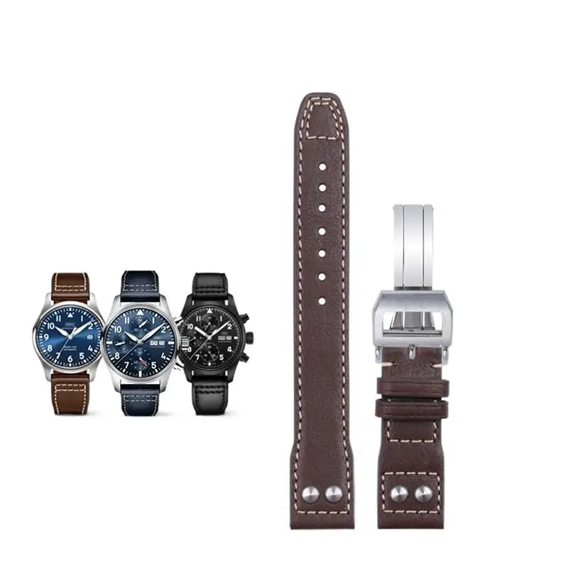 MAISITU 20mm Soft Genuine Leather Rivet Watchband For IWC Strap For Big PILOT Mark 18 Portofino Accessories
MAISITU 20mm Soft Genuine Leather Rivet Watchband For IWC Strap For Big PILOT Mark 18 Portofino Accessories