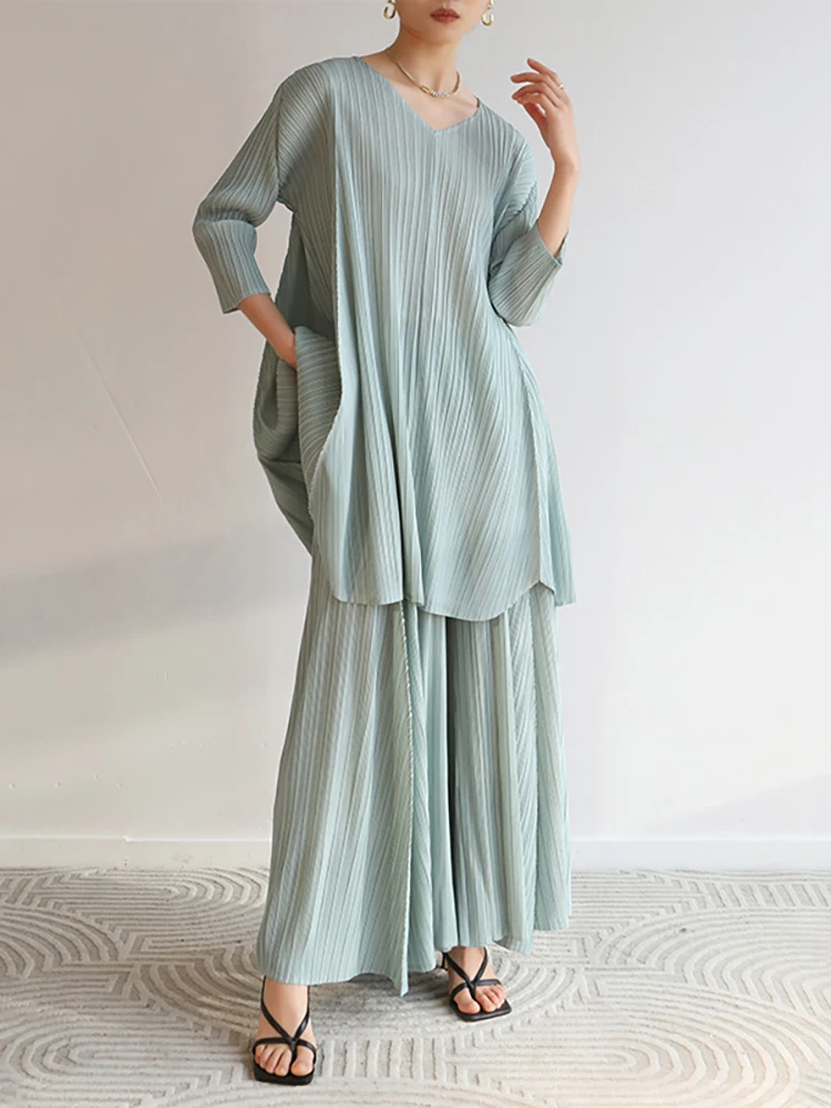 Delocah High Quality Summer Women Fashion Designer Pants Sets Loose Draped Tops + Elastic Waist Solid Wide Leg Long Pants Suits
Delocah High Quality Summer Women Fashion Designer Pants Sets Loose Draped Tops + Elastic Waist Solid Wide Leg Long Pants Suits