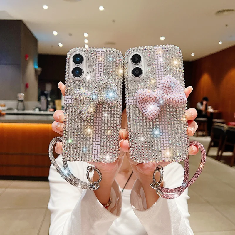 Luxury Bling Bow Rhinestone Phone Case for iPhone 16 15 14 13 Pro Max Glitter Diamond Soft Cover
Luxury Bling Bow Rhinestone Phone Case for iPhone 16 15 14 13 Pro Max Glitter Diamond Soft Cover