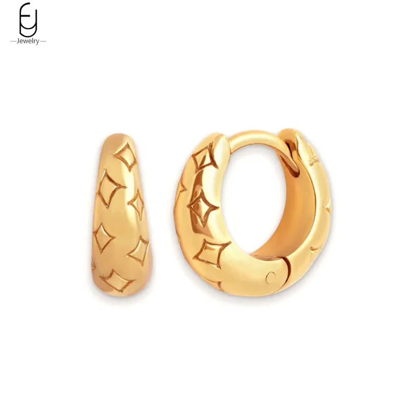 925 Sterling Silver Ear Needle Punk Rhombus Pattern Hoop Earrings for Women Simple Circle Earrings Fashion Jewelry bijoux femme
925 Sterling Silver Ear Needle Punk Rhombus Pattern Hoop Earrings for Women Simple Circle Earrings Fashion Jewelry bijoux femme
