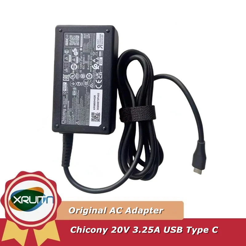 Original Chicony A20-065N3A 20V 3.25A 65W TYPE-C USB-C A065RP49P A065RP74P AC Adapter Charger For MSI ACER Laptop Power Supply
Original Chicony A20-065N3A 20V 3.25A 65W TYPE-C USB-C A065RP49P A065RP74P AC Adapter Charger For MSI ACER Laptop Power Supply