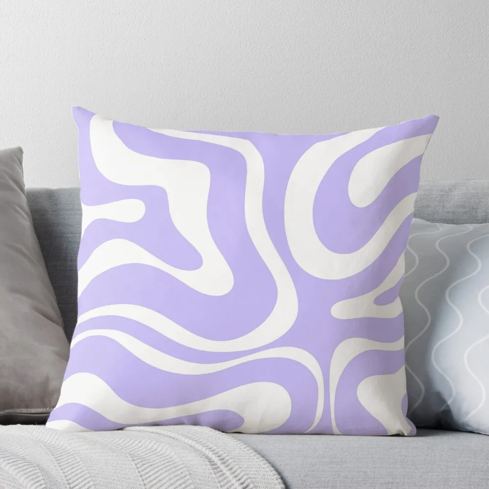 Retro Modern Liquid Swirl Abstract Pattern Square in Light Purple and White Throw Pillow Decorative Cushion
Retro Modern Liquid Swirl Abstract Pattern Square in Light Purple and White Throw Pillow Decorative Cushion
