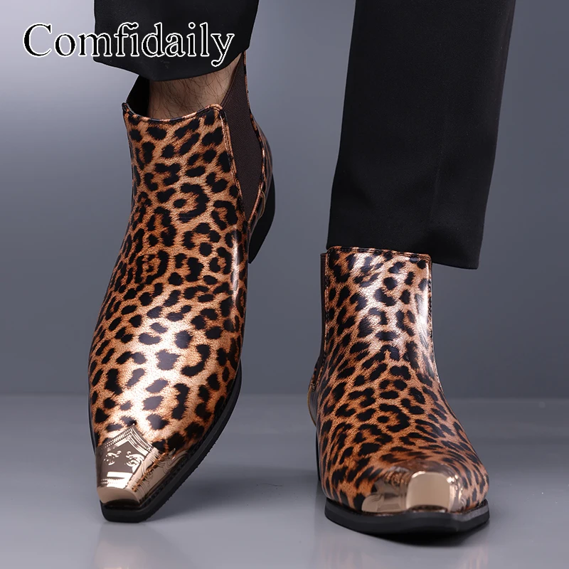 Men's Chelsea Boots Fashionable Personality Leather Boots Comfortable Wear-Resistant Western Cowboy Boots
Men's Chelsea Boots Fashionable Personality Leather Boots Comfortable Wear-Resistant Western Cowboy Boots