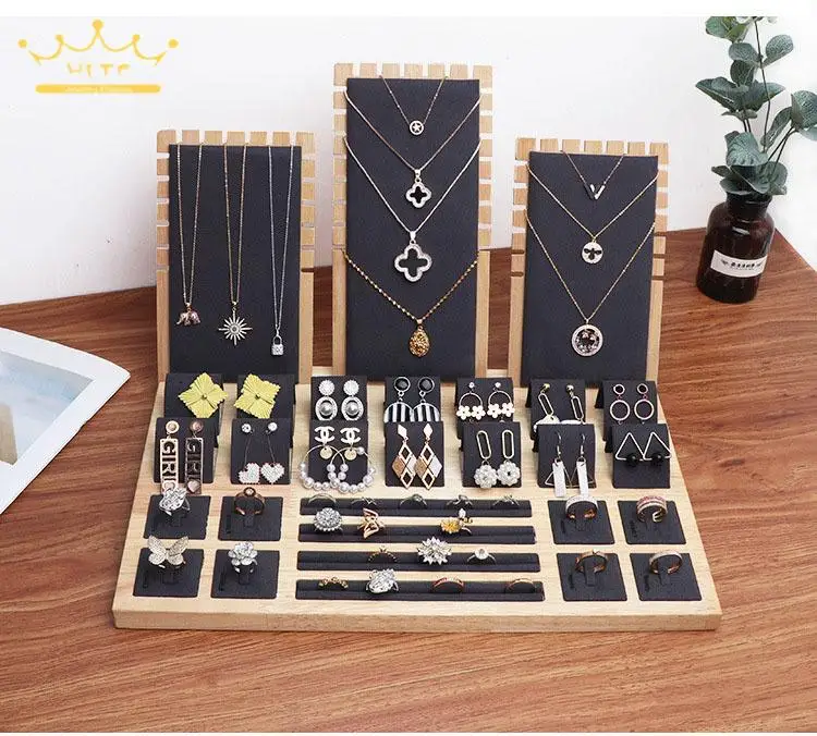 Wood Jewelry Display Stand Necklace Holder Earring Ring Display Props High-Capacity Jewelry Tray 39*25Cm
Wood Jewelry Display Stand Necklace Holder Earring Ring Display Props High-Capacity Jewelry Tray 39*25Cm