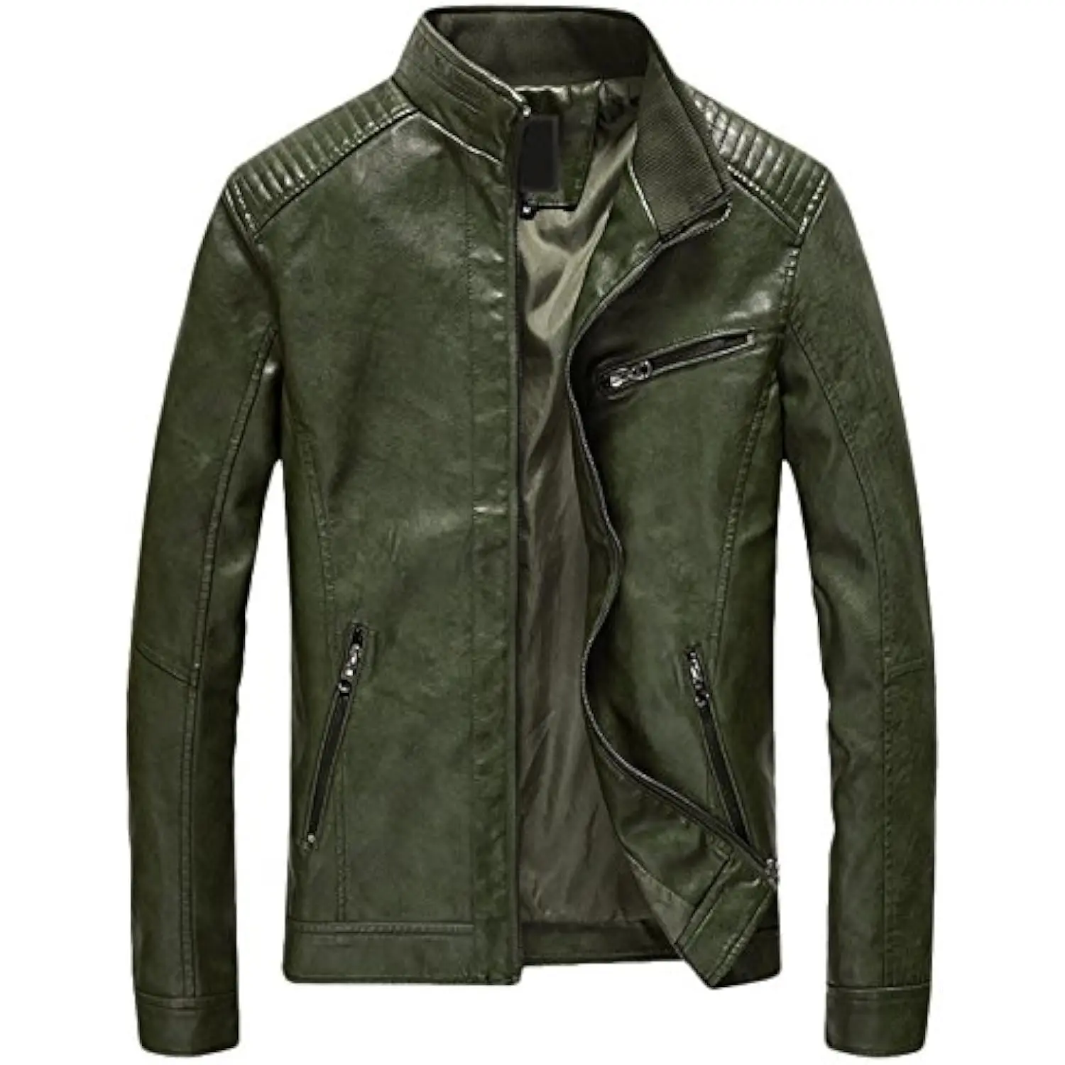 Men's Casual Zip Up Jackets Stand Collar Men's Coat High Quality Men's Casual PU Leather Jacket Slim Bomber Faux Leather Jacket
Men's Casual Zip Up Jackets Stand Collar Men's Coat High Quality Men's Casual PU Leather Jacket Slim Bomber Faux Leather Jacket