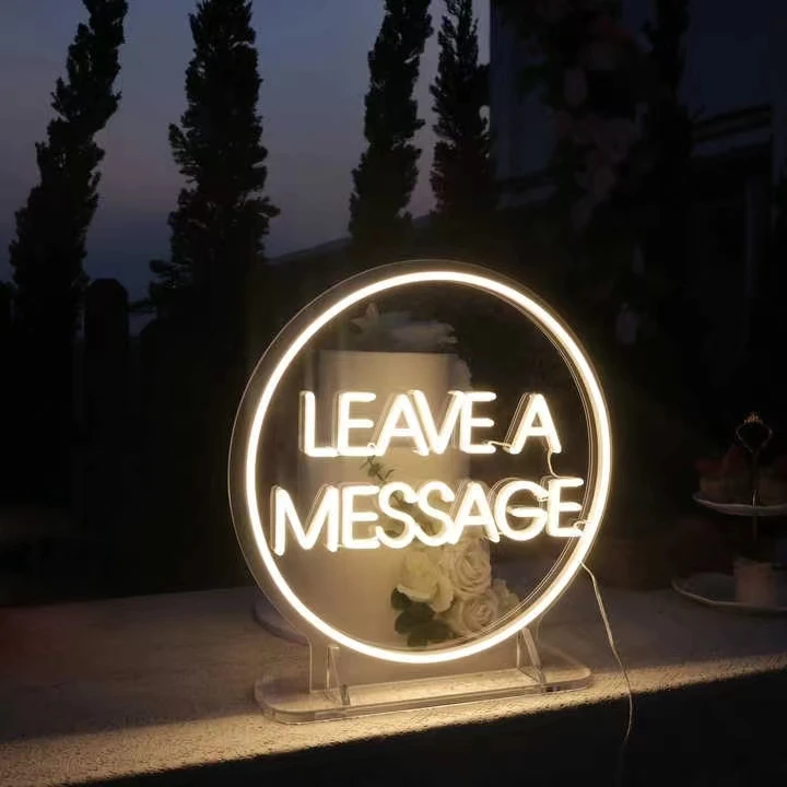 Custom LED Neon Sign With Holder Base Leave a Message for Audio Guestbook Setup Wedding Reception Neon Sign
Custom LED Neon Sign With Holder Base Leave a Message for Audio Guestbook Setup Wedding Reception Neon Sign