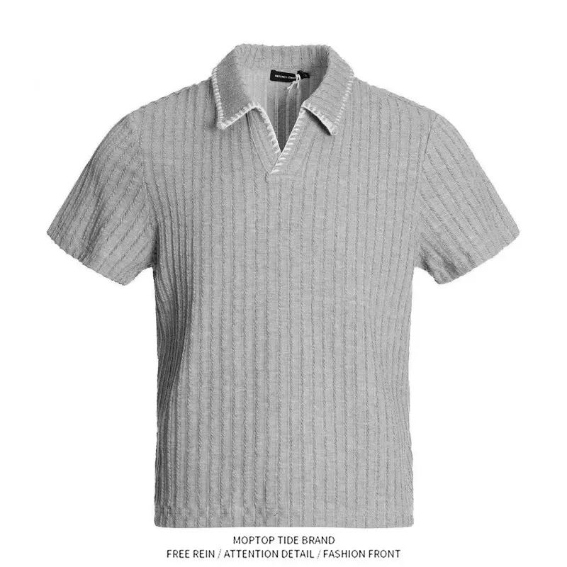 Loose Fit Half Sleeve T-Shirt Men's Summer New Style Heavy Pure Color Henry Collar Short Sleeve Shirt Casual Comfortable
Loose Fit Half Sleeve T-Shirt Men's Summer New Style Heavy Pure Color Henry Collar Short Sleeve Shirt Casual Comfortable