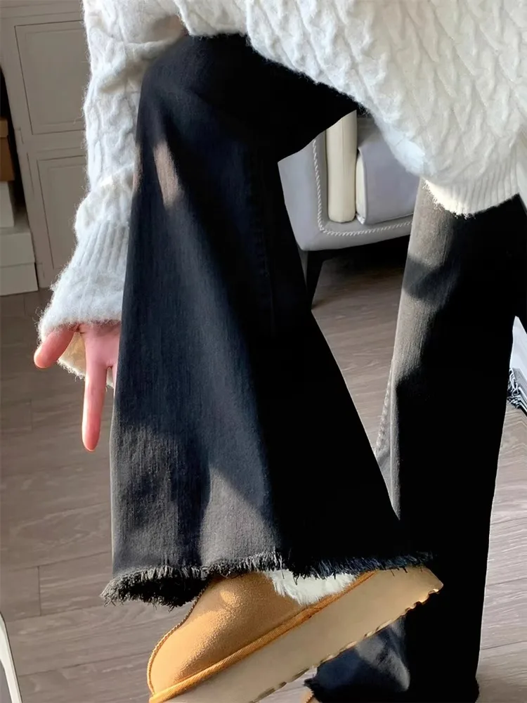 High Waist Flared Jeans Women's Black Frayed Hem Wide Leg Slimming Taller Ankle Bootcut Denim Pants Cotton Stretch Spring Wear
High Waist Flared Jeans Women's Black Frayed Hem Wide Leg Slimming Taller Ankle Bootcut Denim Pants Cotton Stretch Spring Wear