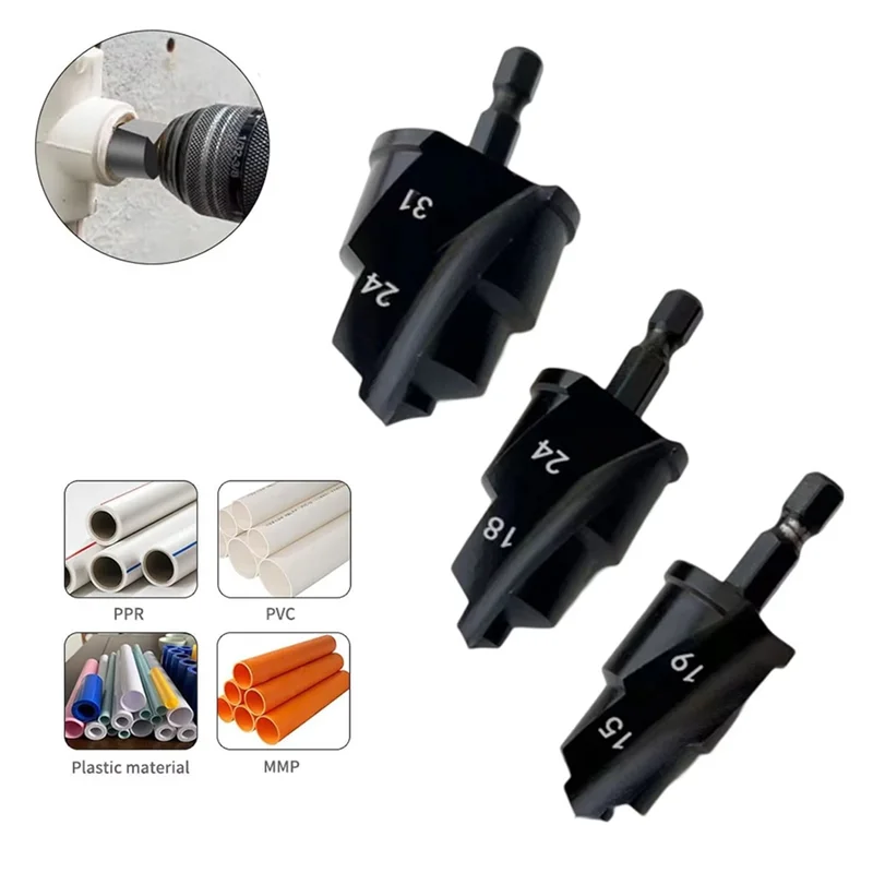 T99C-3PC PPR Water Pipe Expansion Drill Countersink Bit Plumbing Drilling Tool Hex Shank Hole Opener 20/25/32Mm
T99C-3PC PPR Water Pipe Expansion Drill Countersink Bit Plumbing Drilling Tool Hex Shank Hole Opener 20/25/32Mm