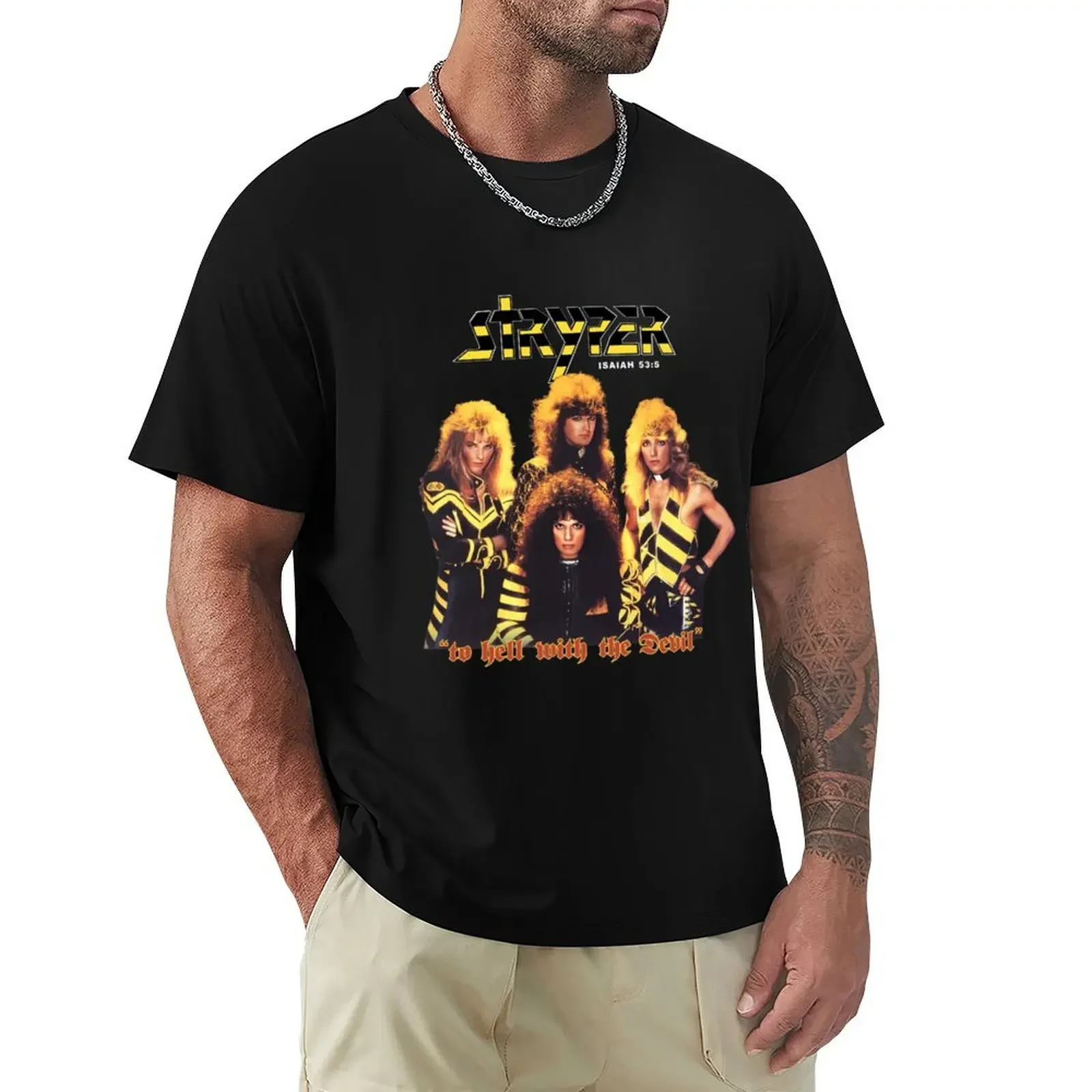 Hard Rock Band Stryper T-shirt hippie clothes boys animal print plain black t shirts men
Hard Rock Band Stryper T-shirt hippie clothes boys animal print plain black t shirts men