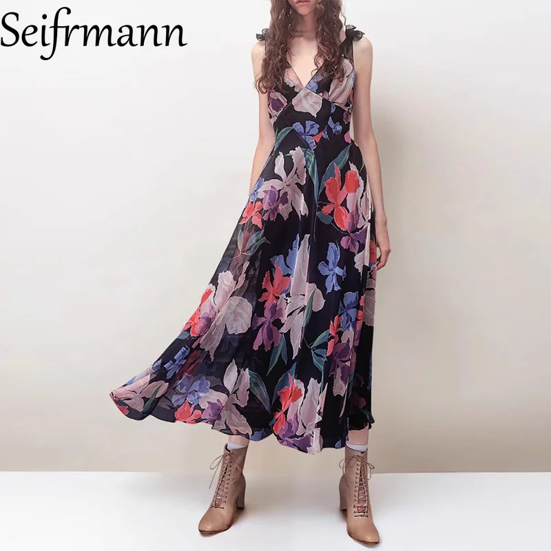 Seifrmann Summer New Women Dress Sexy V-Neck Spaghetti Strap Backless Vintage Print Fashion Big Swing Dresses
Seifrmann Summer New Women Dress Sexy V-Neck Spaghetti Strap Backless Vintage Print Fashion Big Swing Dresses