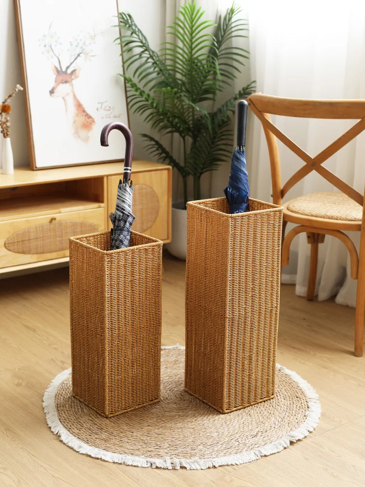 Hotel Style Wicker Umbrella Rack Waterproof Storage Basket for Coffee Shop Entrance Drainage Stand Home Indoor Organization
Hotel Style Wicker Umbrella Rack Waterproof Storage Basket for Coffee Shop Entrance Drainage Stand Home Indoor Organization