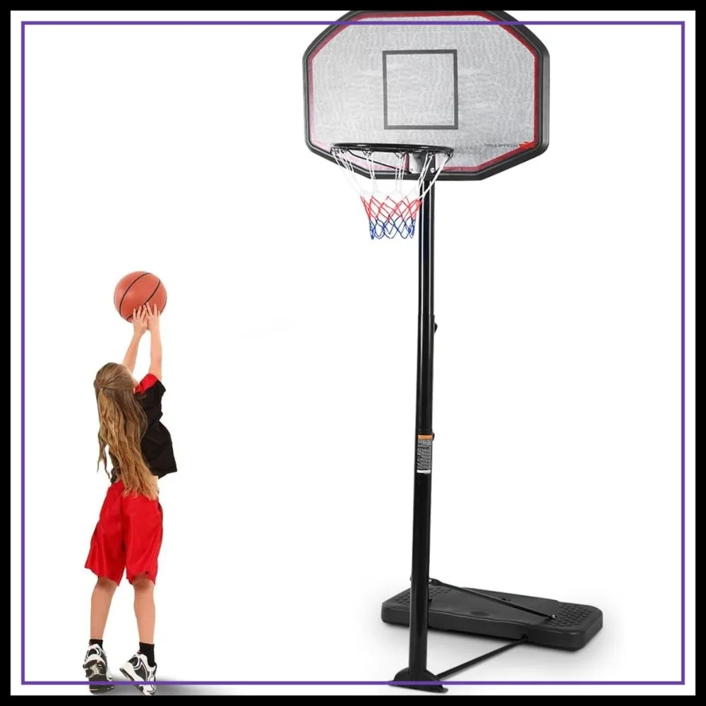 Portable Basketball Hoop Stand, Adjustable 6.5-10 ft, 43" Backboard, Indoor Outdoor Use
Portable Basketball Hoop Stand, Adjustable 6.5-10 ft, 43" Backboard, Indoor Outdoor Use