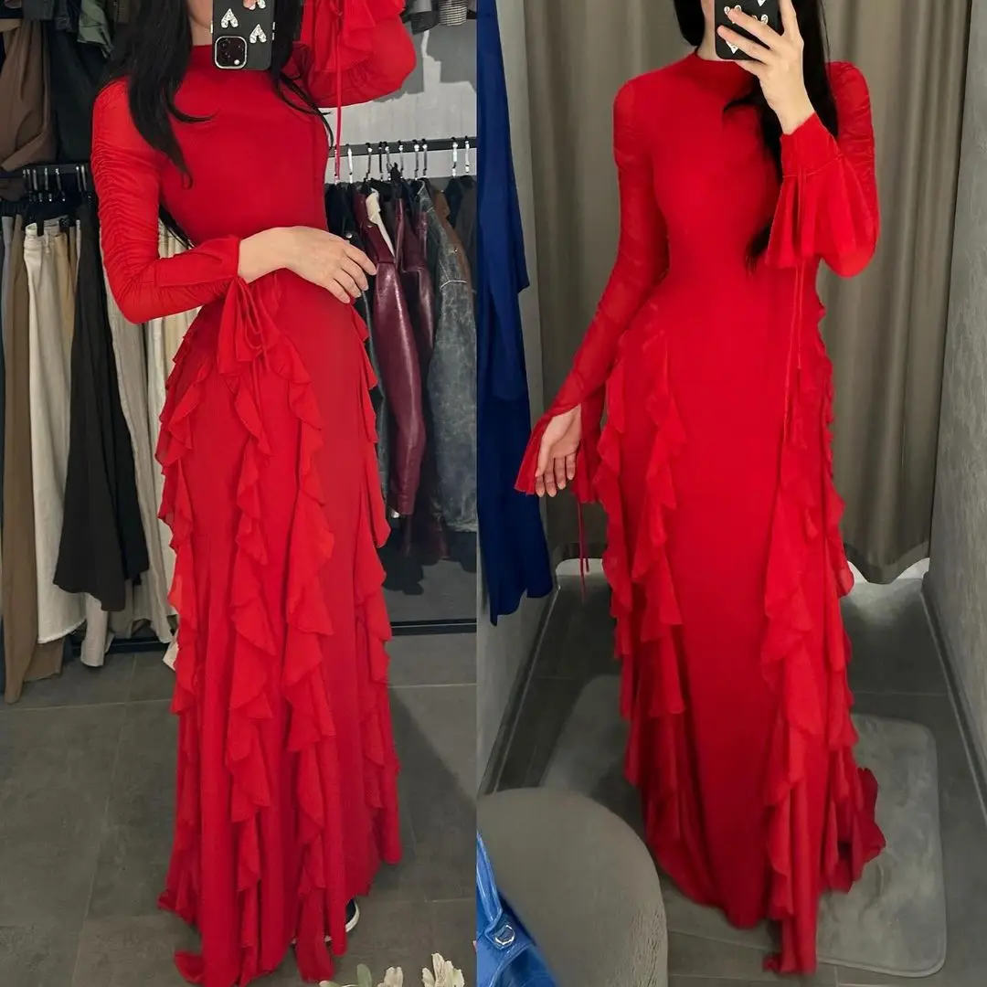 Customized Mermaid Long Sleeves Prom Dresses O-Neck Evening Dresses Floor Length Party Dresses vestidos de fiesta
Customized Mermaid Long Sleeves Prom Dresses O-Neck Evening Dresses Floor Length Party Dresses vestidos de fiesta