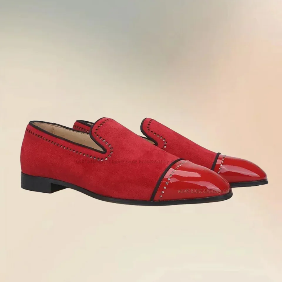 Crystal Decor Red Abrazine Patent Leather Loafers European Style Slip On Men Shoes Fashionable Party Feast Low Top Casual Shoes
Crystal Decor Red Abrazine Patent Leather Loafers European Style Slip On Men Shoes Fashionable Party Feast Low Top Casual Shoes