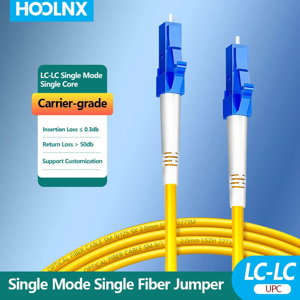 HOOLNX OS2 LC To LC UPC Single Mode Single Fiber Optical Patch Cable, 2.0mm LSZH Material, Custom Lengths 1-100M
HOOLNX OS2 LC To LC UPC Single Mode Single Fiber Optical Patch Cable, 2.0mm LSZH Material, Custom Lengths 1-100M