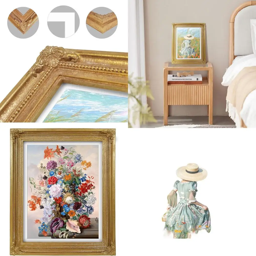 Vintage Gold 8.5x11 Picture Frame Matted for 8x10 Photos, Suitable for Certificates, Documents, and Awards, Antique Style Wall o
Vintage Gold 8.5x11 Picture Frame Matted for 8x10 Photos, Suitable for Certificates, Documents, and Awards, Antique Style Wall o