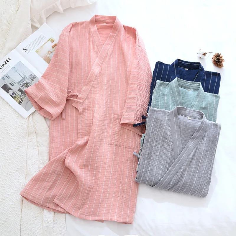 Couples Crepe Gauze Bathrobe Solid 100% Cotton Robe Long-sleeved V-neck Kimono Wedding Robes Sleepwear Plus Size Dressing Gown
Couples Crepe Gauze Bathrobe Solid 100% Cotton Robe Long-sleeved V-neck Kimono Wedding Robes Sleepwear Plus Size Dressing Gown