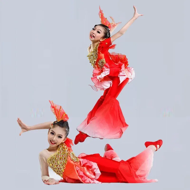 Dance costumes Girls Dai classical dance mermaid chirping fish jumping performance costumes
Dance costumes Girls Dai classical dance mermaid chirping fish jumping performance costumes