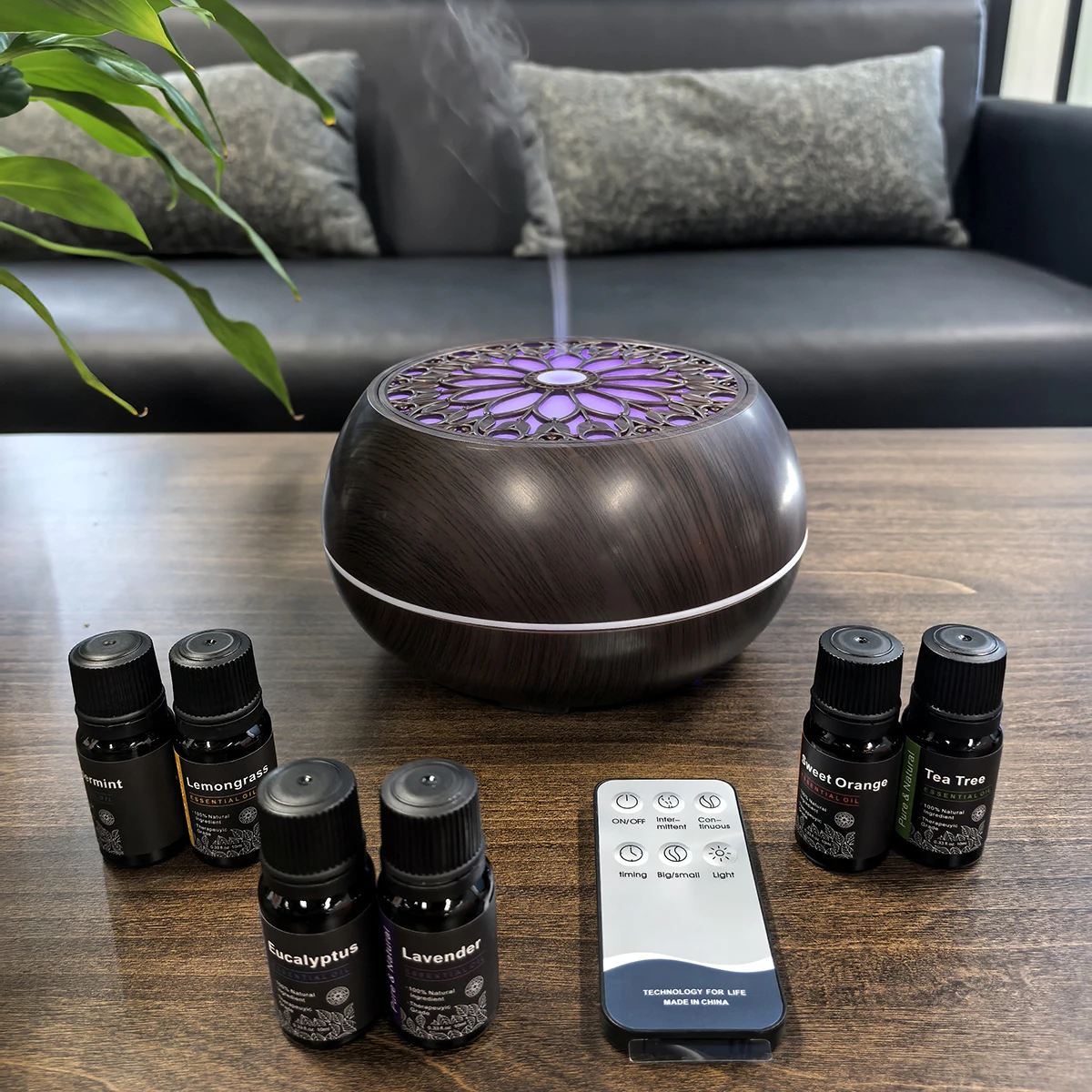 Большой диффузор эфирного масла емкостью 550 мл с 6 маслами премиум-класса, технологией Soundwave, пультом дистанционного управления и 7-цветной подсветкой настроения для дома/офиса
Большой диффузор эфирного масла емкостью 550 мл с 6 маслами премиум-класса, технологией Soundwave, пультом дистанционного управления и 7-цветной подсветкой настроения для дома/офиса