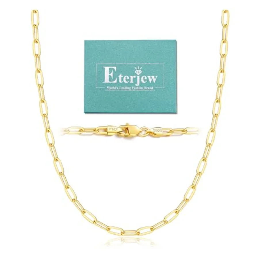 K Gold Plated and 925 Sterlg Silver Paperclip Cha Necklace for Women, 3mm 4mm Women's Cha Necklace, World's Top Craftsmanship N
K Gold Plated and 925 Sterlg Silver Paperclip Cha Necklace for Women, 3mm 4mm Women's Cha Necklace, World's Top Craftsmanship N