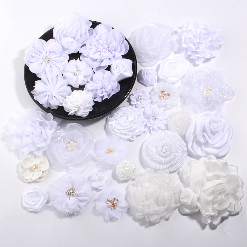 10Pcs Set Off White Series Mix 10 Styles Chiffon Organza Fabric Rose Flowers Wedding Dress Girls Clothing Headwear Decoration
10Pcs Set Off White Series Mix 10 Styles Chiffon Organza Fabric Rose Flowers Wedding Dress Girls Clothing Headwear Decoration