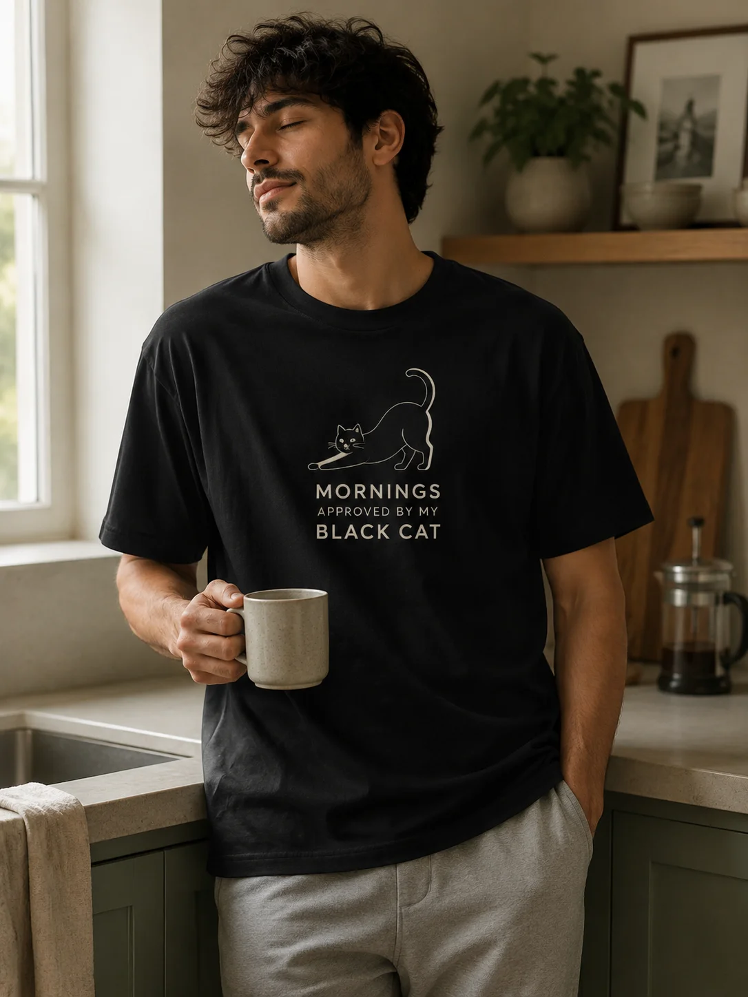 Men Graphic T Shirt Short Sleeve Loose Fit 50% Cotton 50% Polyester Black Cat Graphic Casual Summer Daily Home Lounge Vacation
Men Graphic T Shirt Short Sleeve Loose Fit 50% Cotton 50% Polyester Black Cat Graphic Casual Summer Daily Home Lounge Vacation